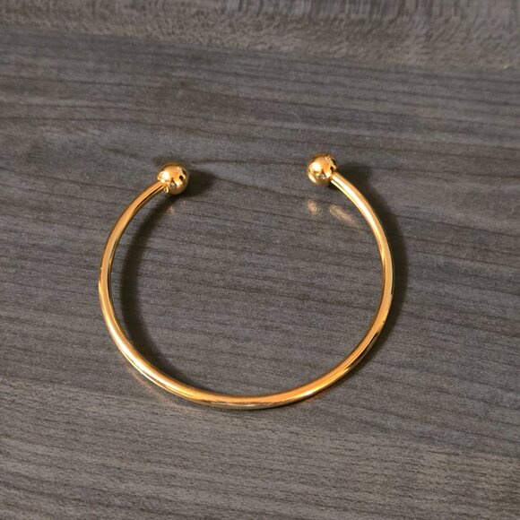 New Gold Cuff Bracelet Ideal For Charms Stainless Steel - Picture 3 of 3